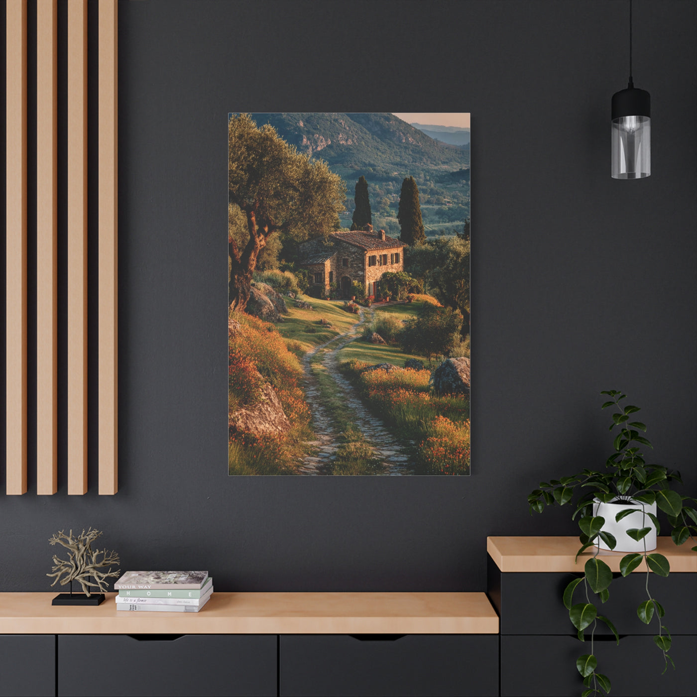Tuscan Green Olive Grove Landscape Wall Art & Canvas Print