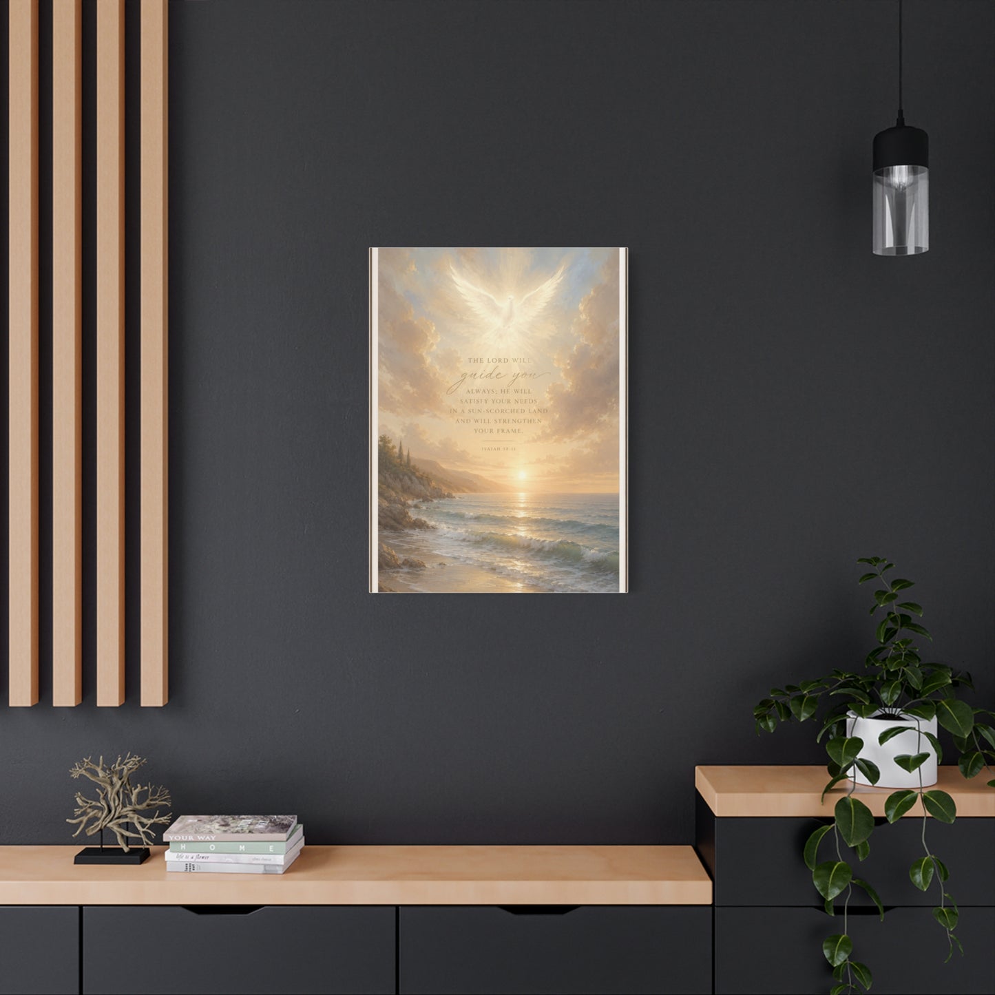 Isaiah Coastal Dove Scripture Wall Art & Canvas Print