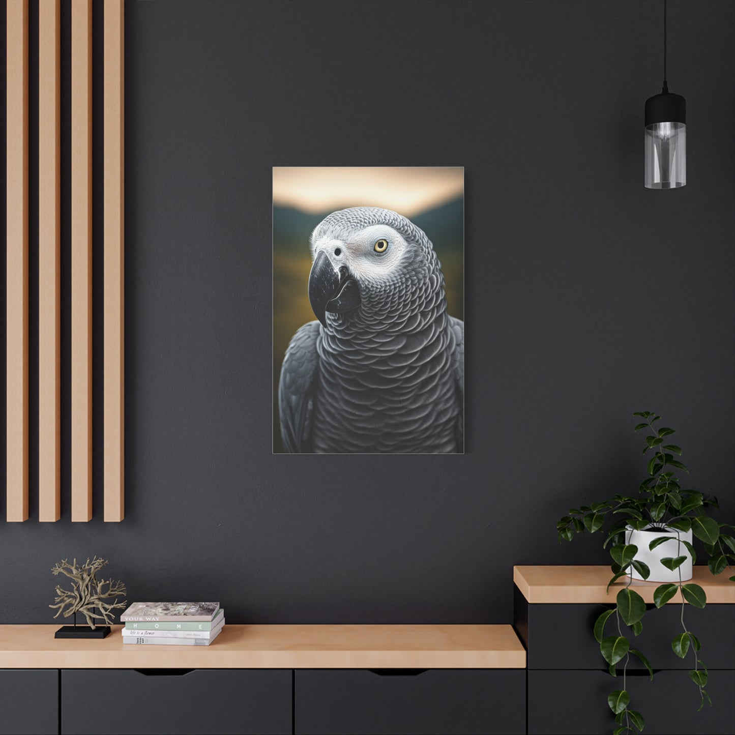 Sophisticated African Grey Parrot Portrait Wall Art & Canvas Prints