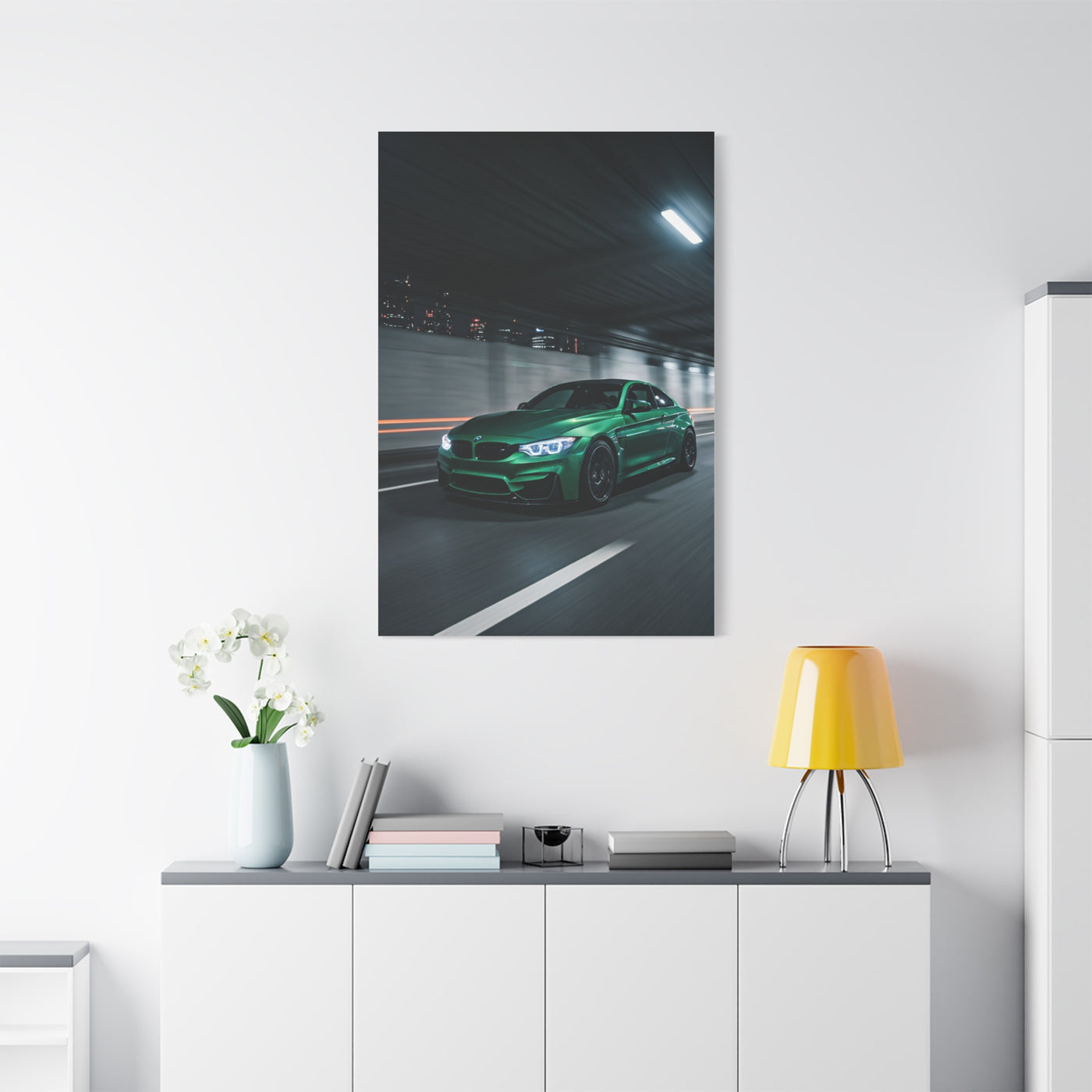 BMW M4 City Tunnel Motion Blur Wall Art & Canvas Prints