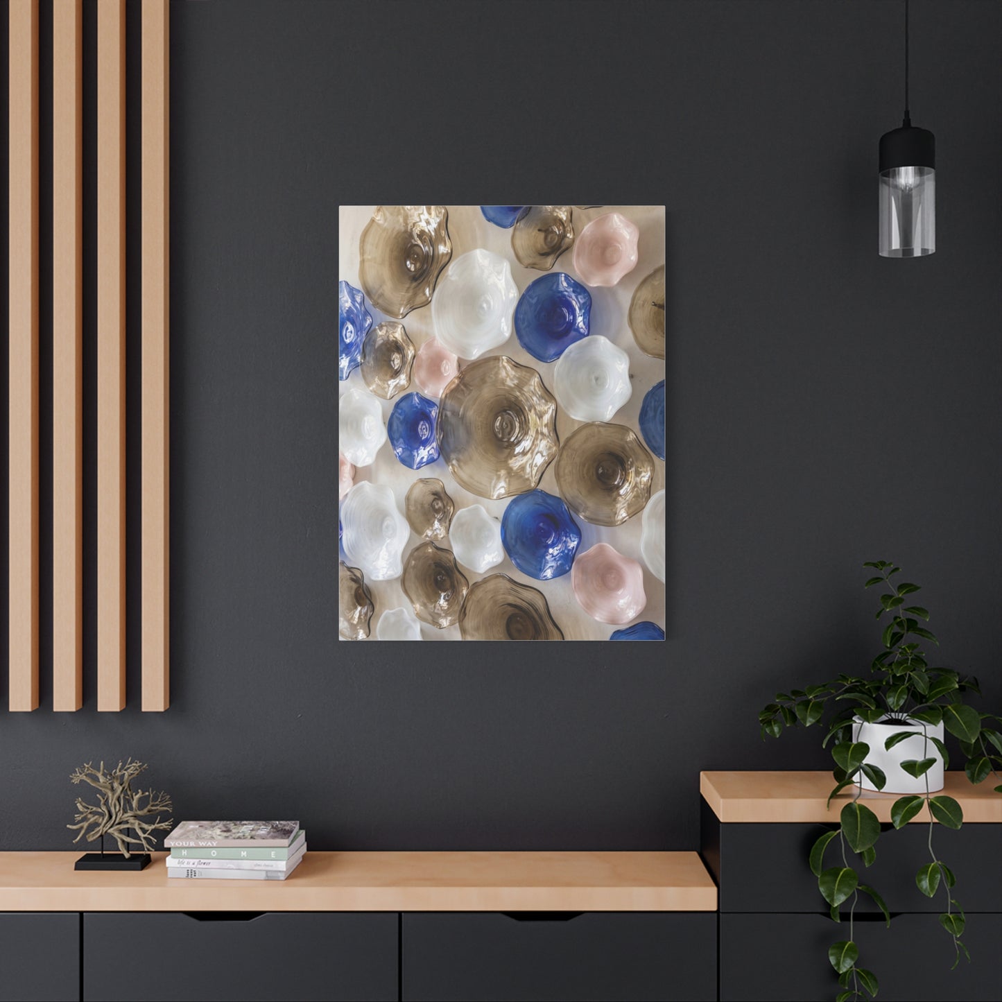 Glass Floral Mosaic Arrangement Wall Art & Canvas Print