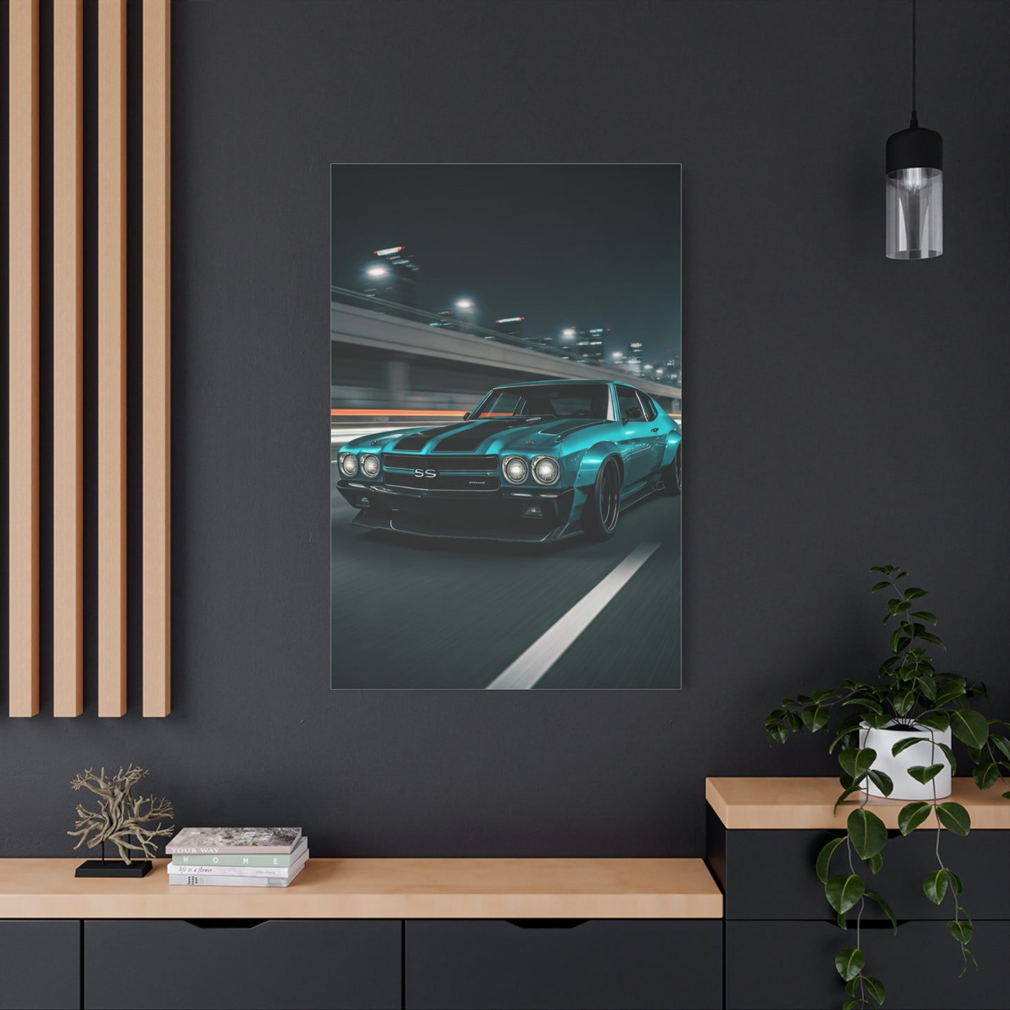 1970 Chevrolet Chevelle SS Twin Stripe Interstate Assault Wall Art & Canvas Prints