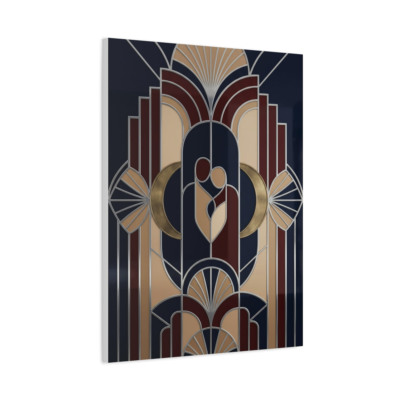 Neo-Deco Geometric Romance Composition Wall Art & Canvas Print