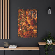 Santa Decorating the Christmas Train Wall Art & Canvas Print