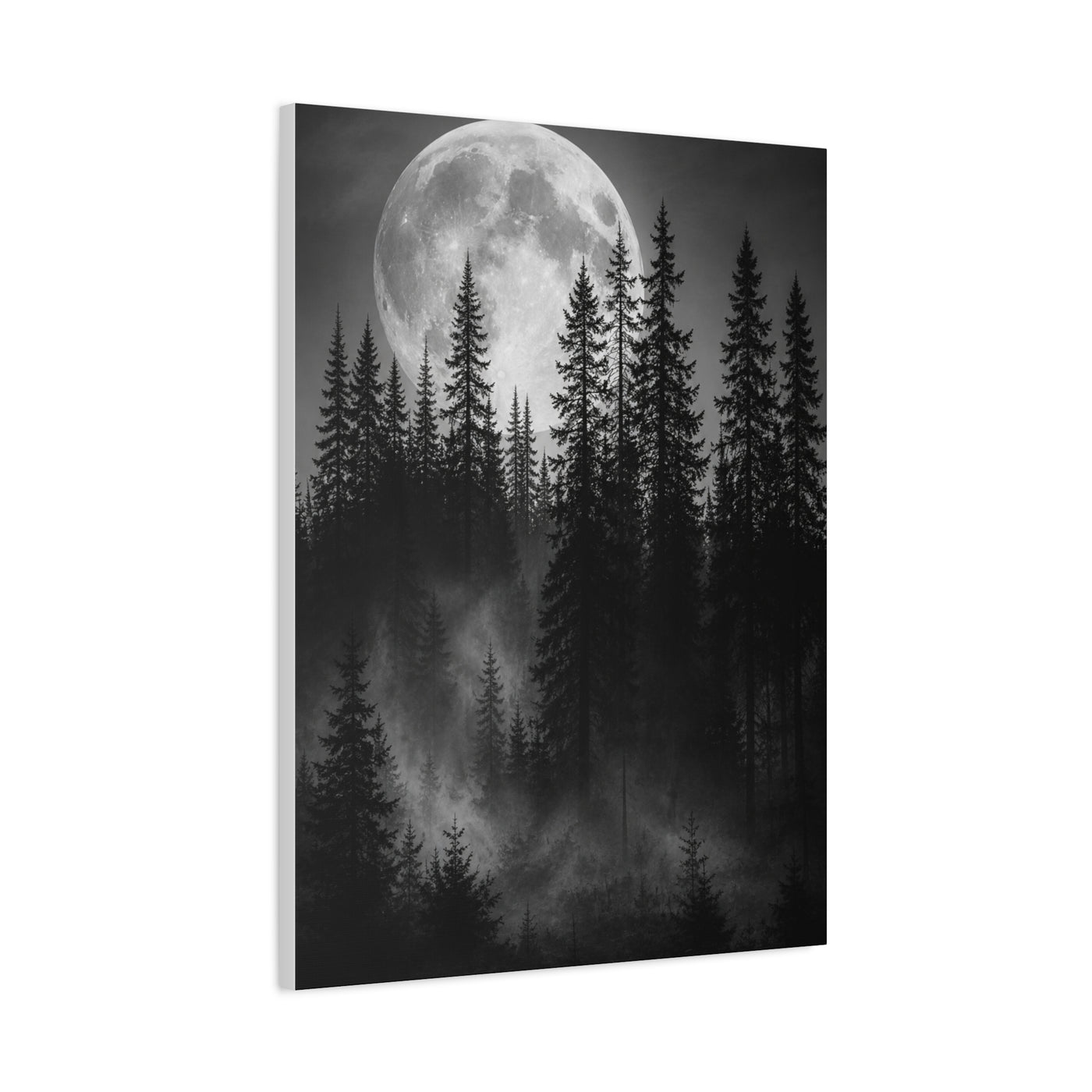 Moonlit Pine Forest Mystical Night Trees Wall Art & Canvas Print