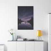 Starlit Reflection Lovers Minimal Scene Wall Art & Canvas Print