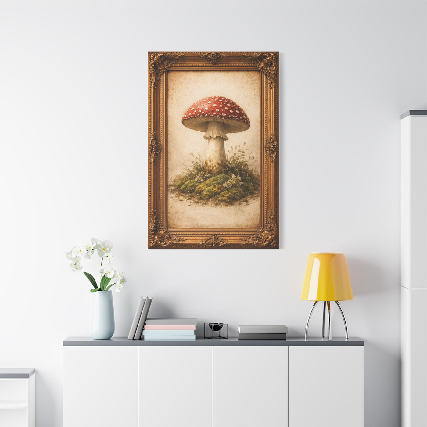 Antique Gold-Framed Amanita Portrait Wall Art & Canvas Print