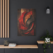 Sculptural Red Metal Wave Composition Wall Art & Canvas Print
