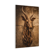 Teak Root Antelope Sculptural Mount Wall Art & Canvas Print