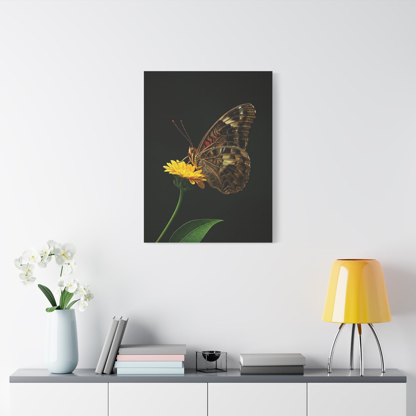 Golden Meadow Butterfly On Yellow Blossom Wall Art & Canvas Prints