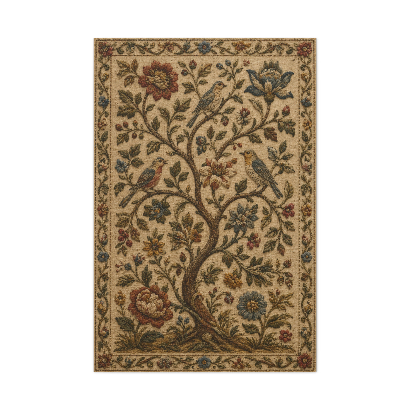 Ornate Botanical Tree Tapestry Panel Wall Art & Canvas Print