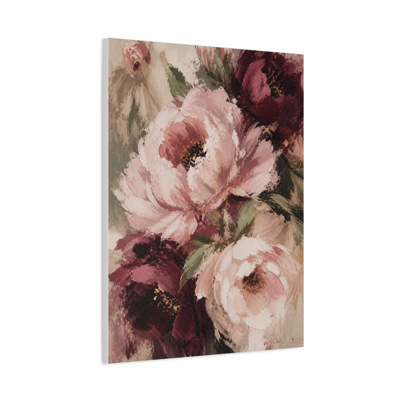 Loose-Brush Peony Floral Abstraction Wall Art & Canvas Print