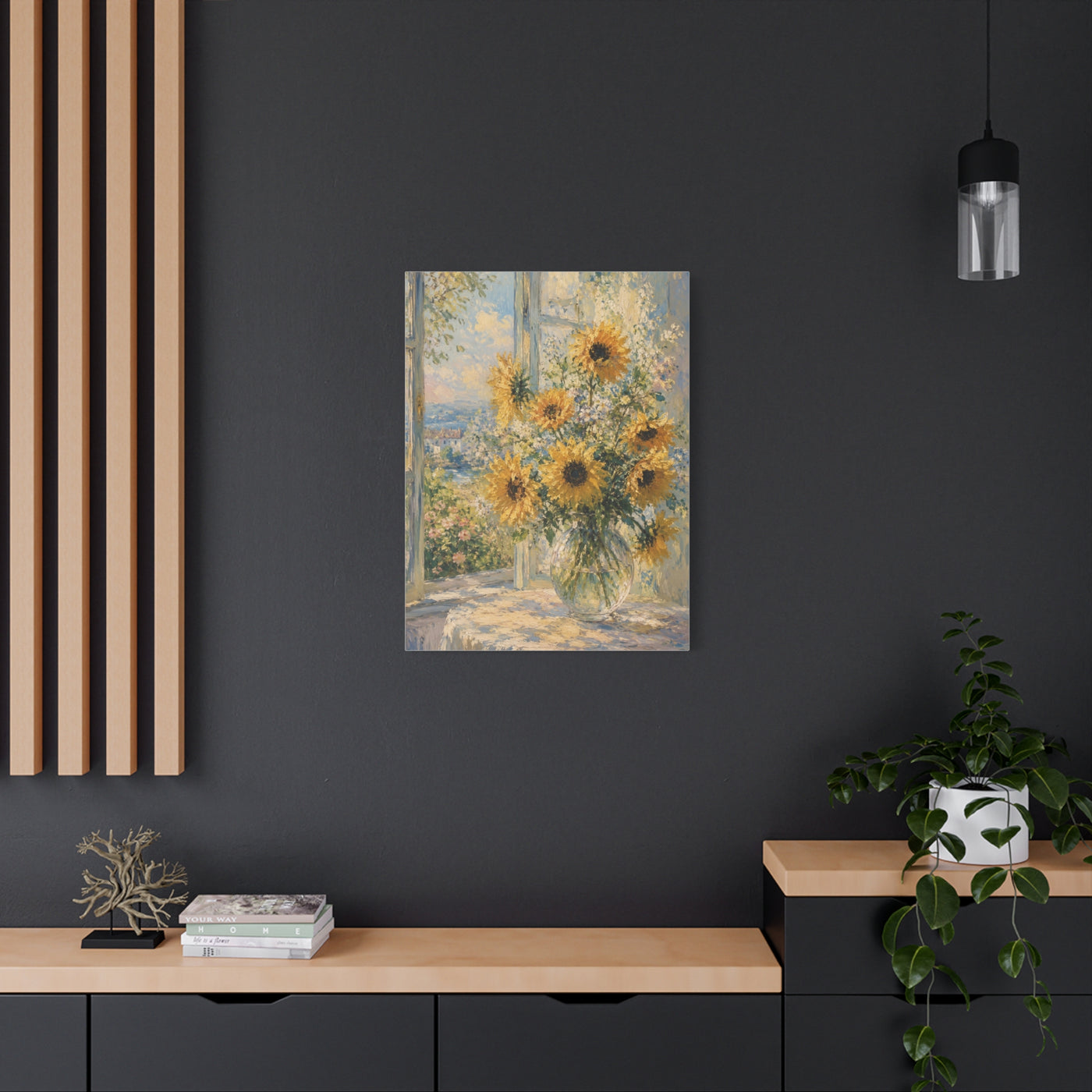 Sunlit Window Sunflower Still Life Wall Art & Canvas Print