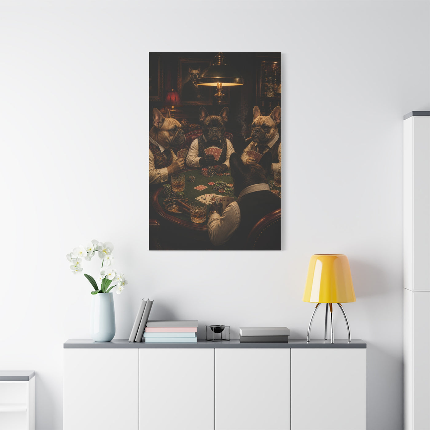 French Bulldog Poker Club Wall Art & Canvas Print