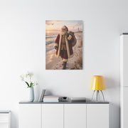 Coastal Santa at Sunrise Wall Art & Canvas Print
