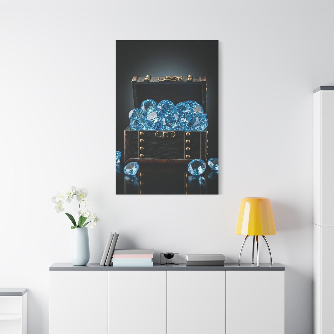 Blue Diamond Treasure Chest Wall Art & Canvas Prints