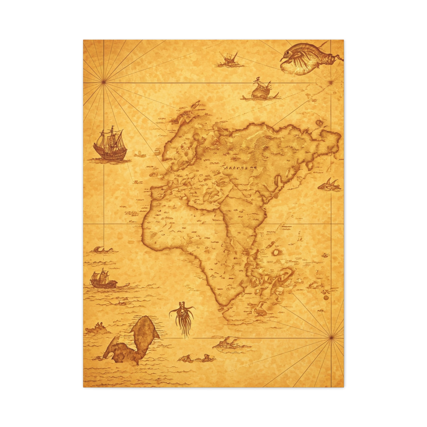 Sepia Explorer’s World Map Poster Wall Art & Canvas Prints