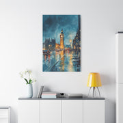 Rainy London Big Ben Reflection Wall Art & Canvas Print