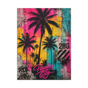 Neon Graffiti Palm Paradise Tropical Wall Art & Canvas Print