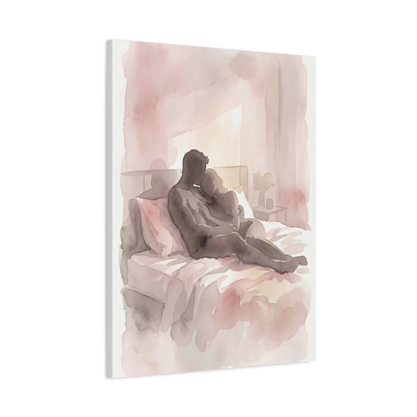 Abstract Bedroom Silhouette Romance Wall Art & Canvas Print