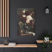 Burgundy Dahlia Floral Still Life Wall Art & Canvas Print