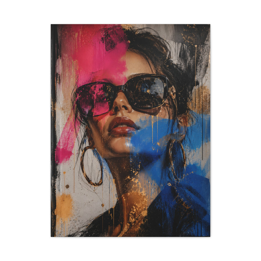 Urban Fashion Graffiti Portrait Street Wall Art & Canvas Print