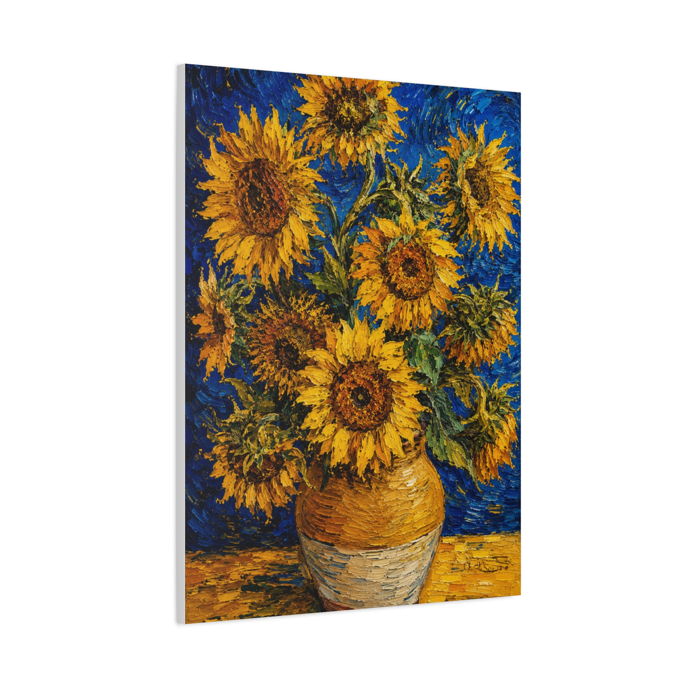 Impressionist Sunflower Vase Painting Wall Art & Canvas Print