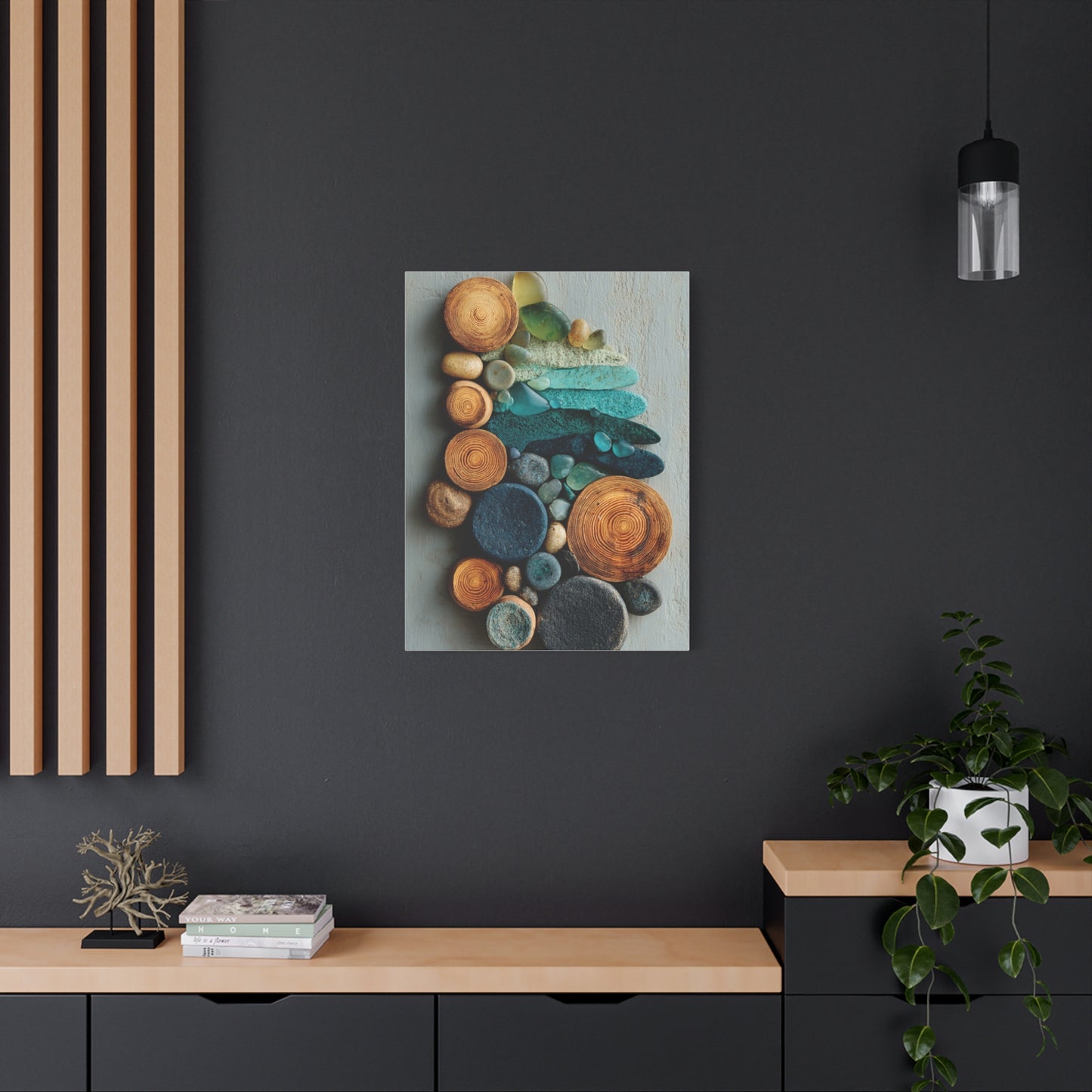 Driftwood and Sea Stone Abstract Wall Art & Canvas Print