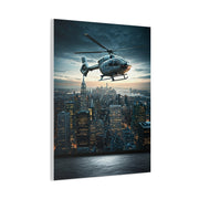 City Skyline Helicopter Patrol Wall Art & Canvas Prints