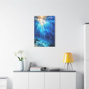 Sunlit Underwater Light Rays Ocean Scene Wall Art & Canvas Print