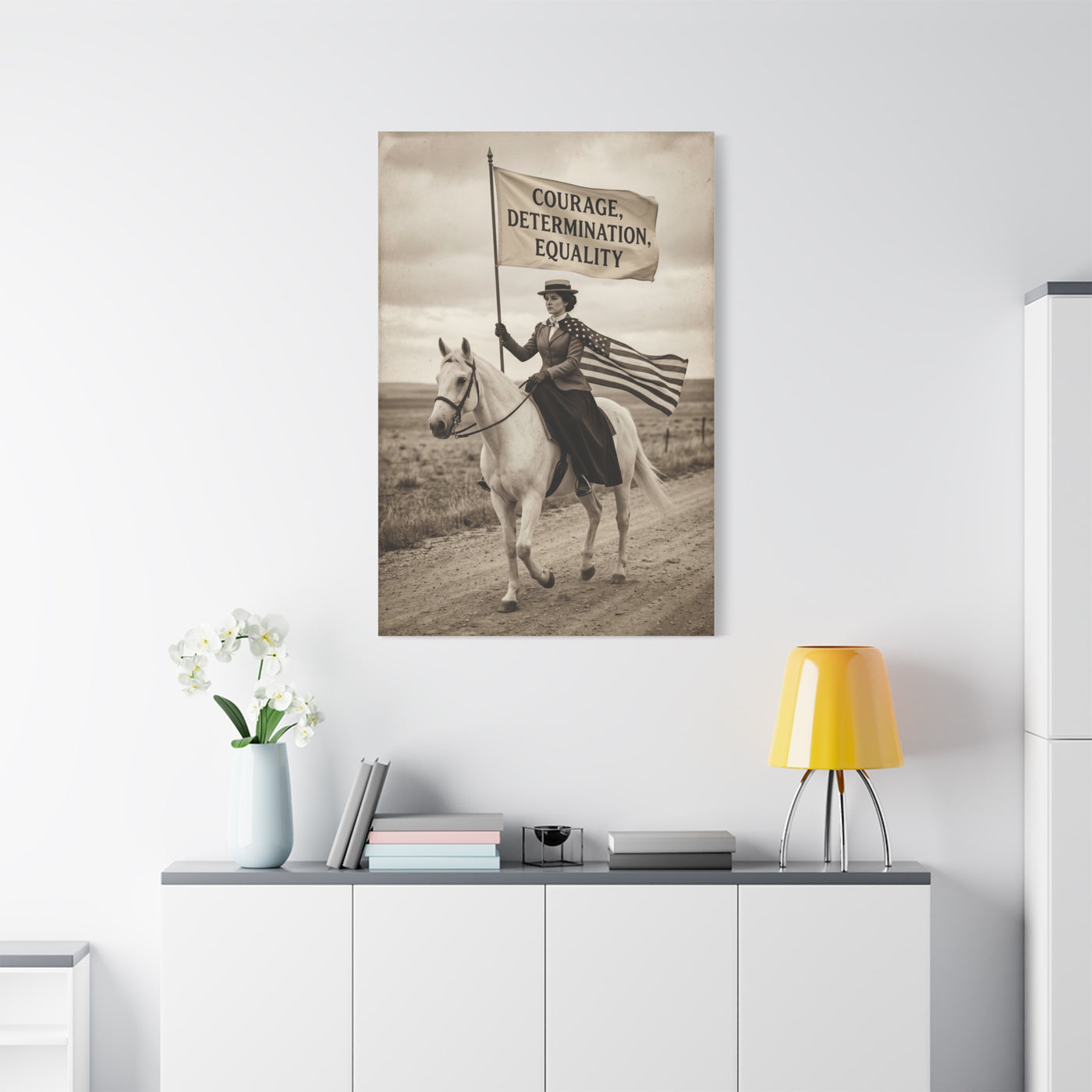 Suffrage Rider Equality Statement Wall Art & Canvas Print