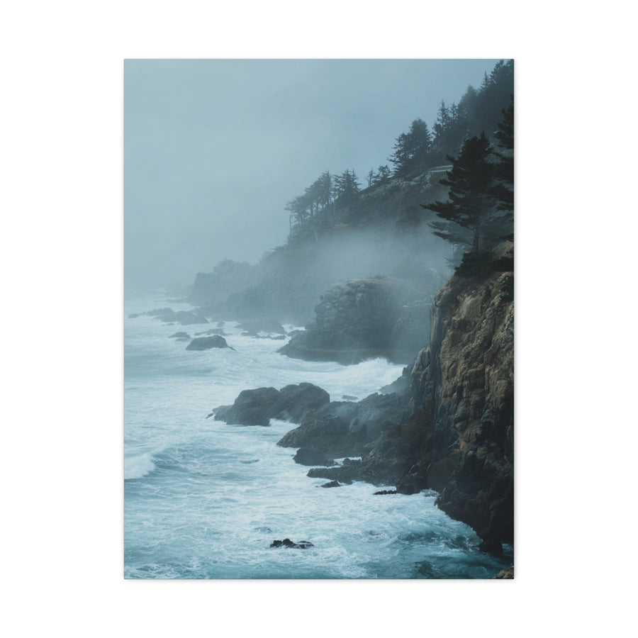 Foggy Coastal Cliffs on Quiet Morning Wall Art & Canvas Print