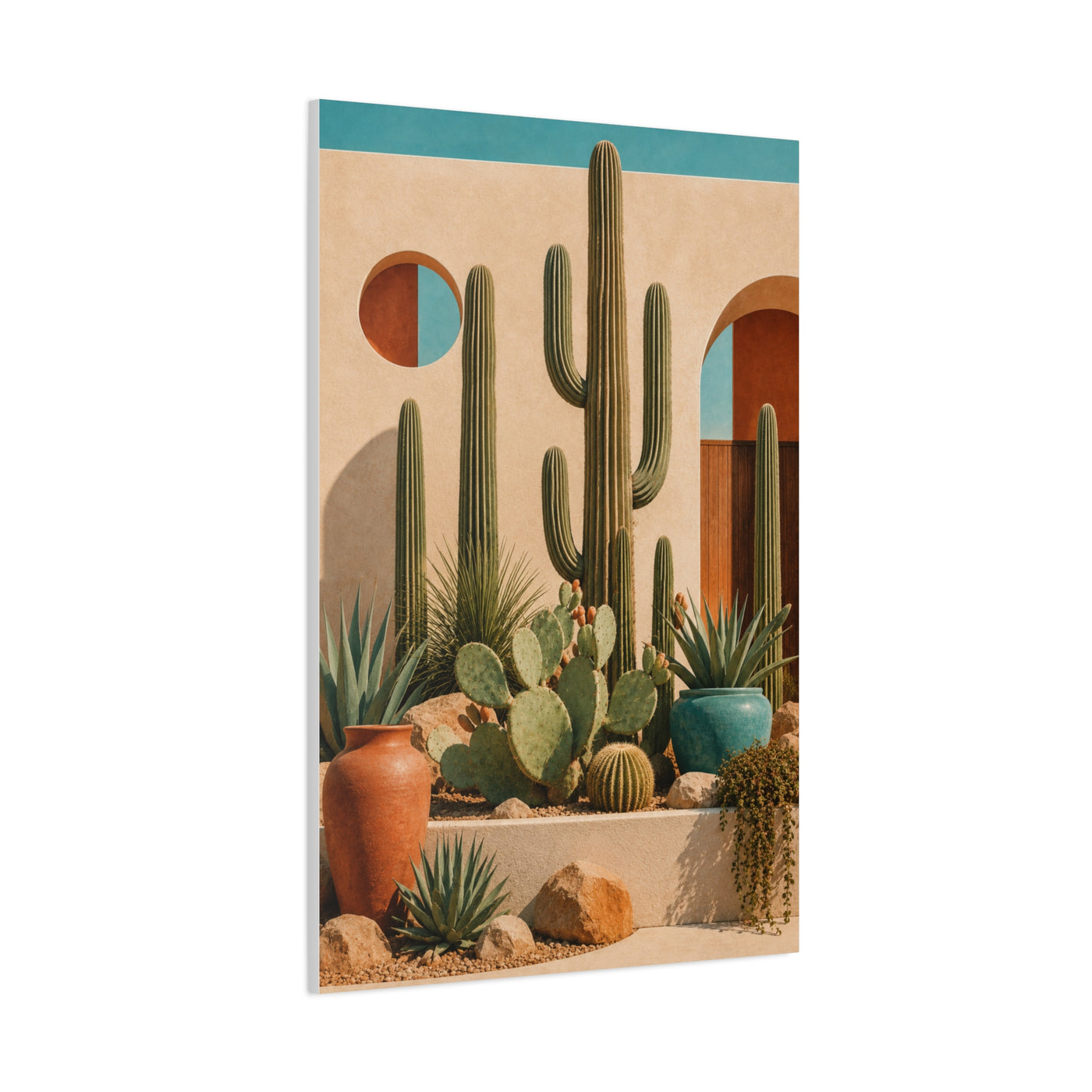 Desert Modern Cactus Garden Southwest Wall Art & Canvas Print