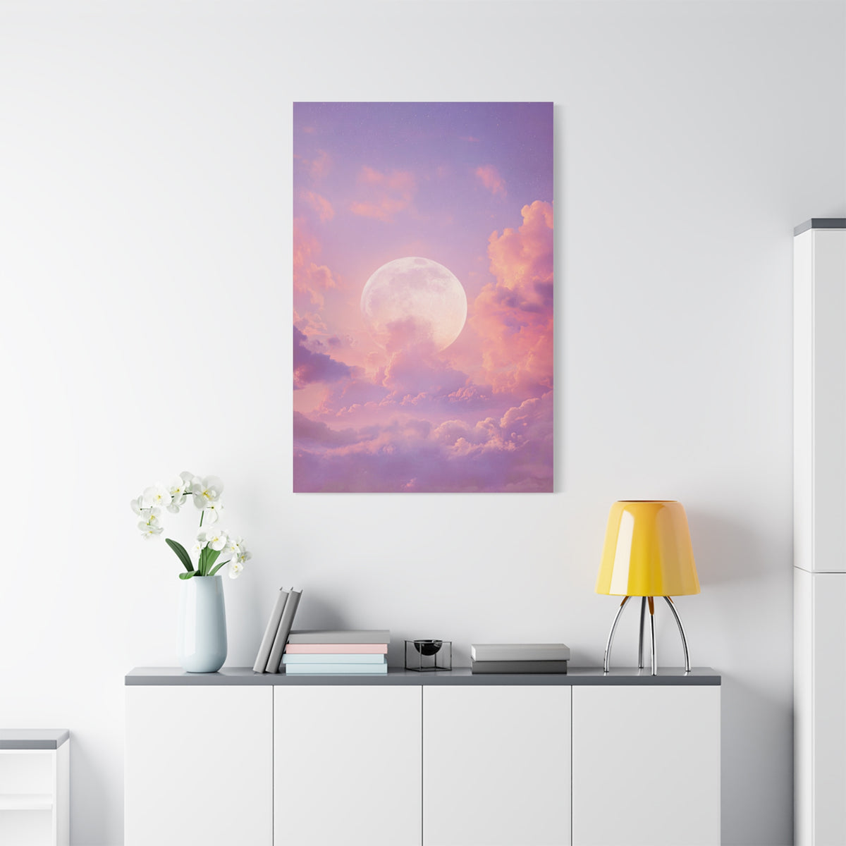 Dreamy Celestial Moon Clouds Wall Art & Canvas Print