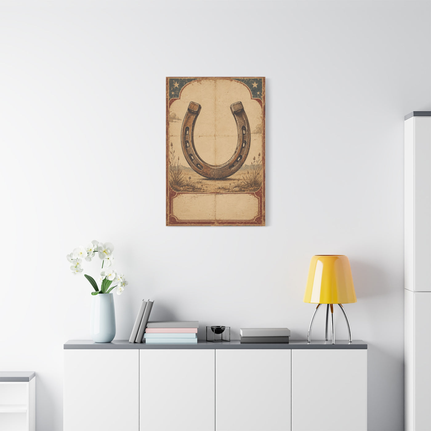 Rustic Horseshoe Frontier Poster Wall Art & Canvas Print