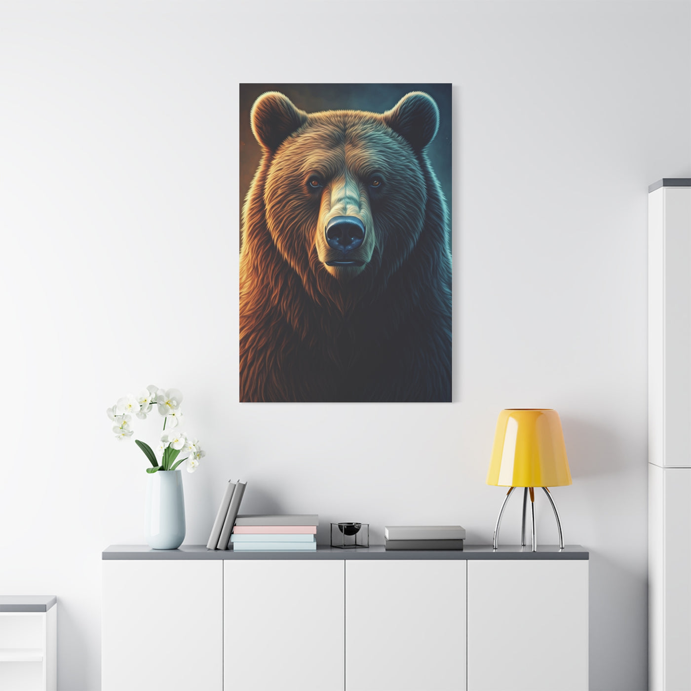 Warm & Cool Contrast Grizzly Portrait Wall Art & Canvas Prints