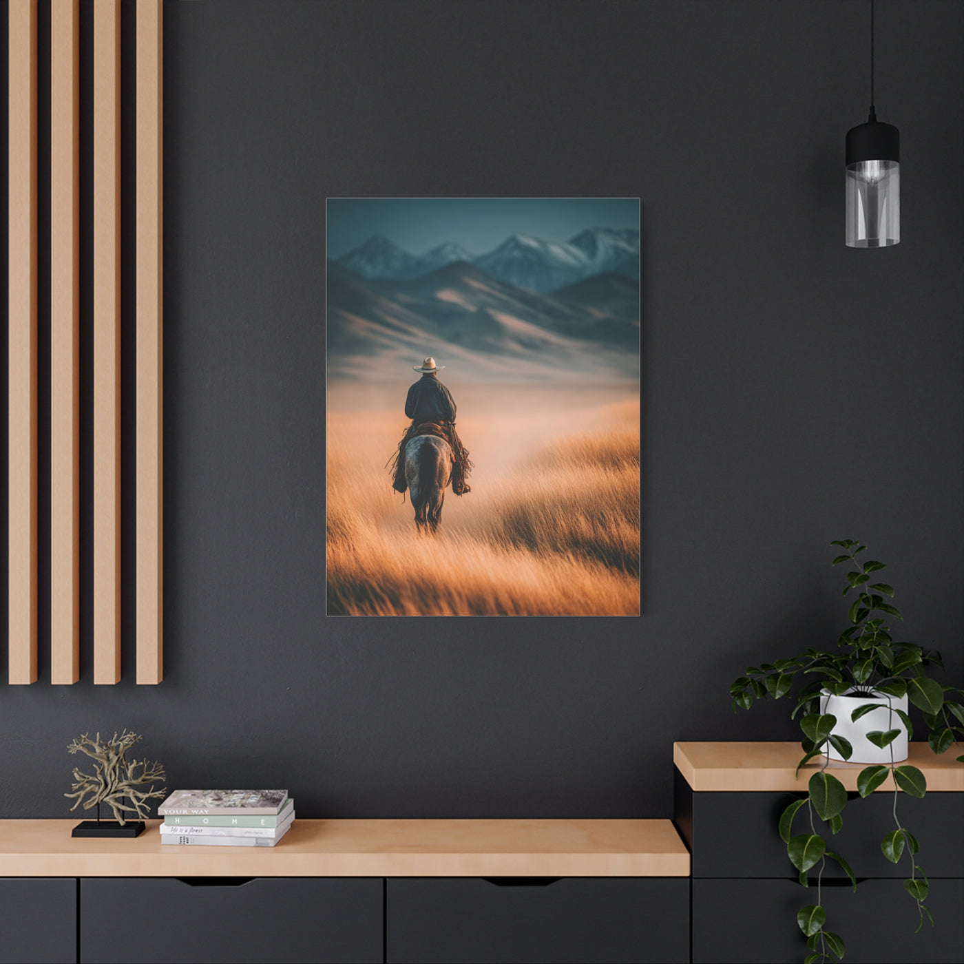 Western Rider Open Plains Wall Art & Canvas Print