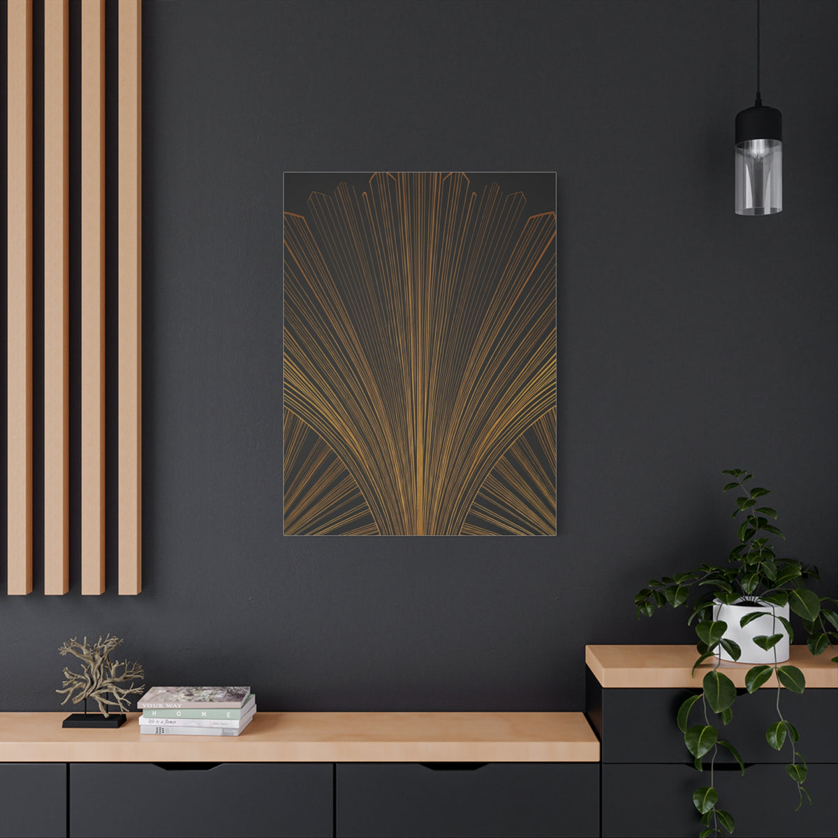 Regal Fan Lines Art Deco Wall Art & Canvas Prints