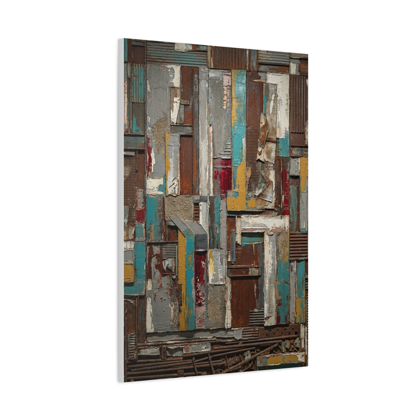 Mid-Century Modern Muted Geometric Color Block Wall Art & Canvas Print