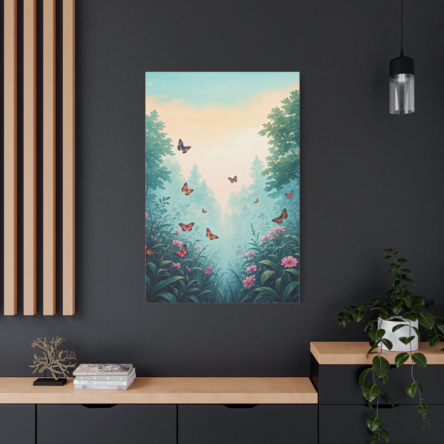 Enchanted Garden Butterfly Scene Wall Art & Canvas Prints