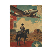 Mid-Century Western Aviation Collage Wall Art & Canvas Print