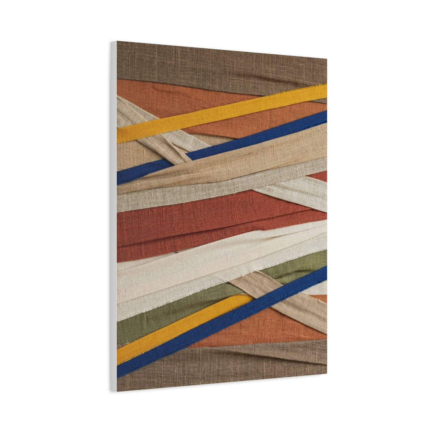 Woven Textile Strips Collage Wall Art & Canvas Print