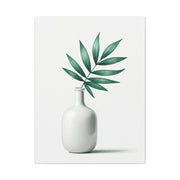 Minimal Vase with Green Leaves Wall Art & Canvas Prints