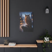 Urban Nocturne Owl Rooftop Wall Art & Canvas Print