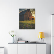 Wildflower Meadow Barn at Sunrise Wall Art & Canvas Prints