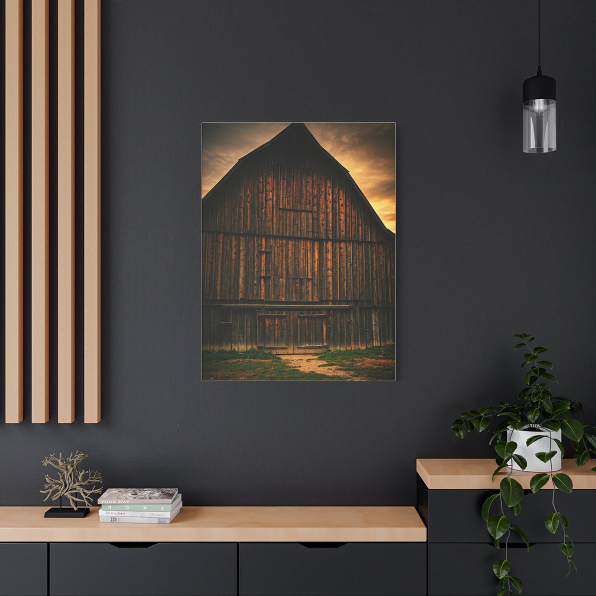Weathered Barn Under Dramatic Sky Wall Art & Canvas Prints