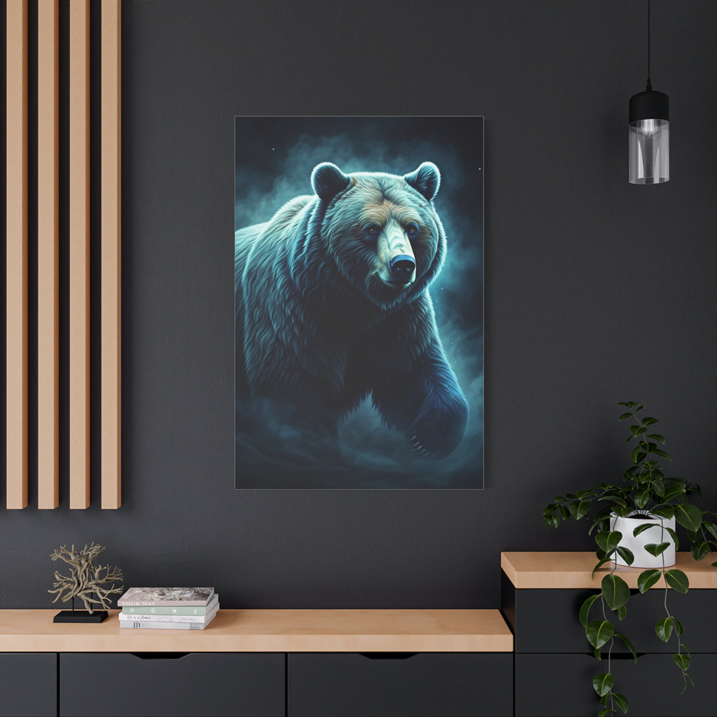 Mystic Blue Bear Portrait Wall Art & Canvas Prints