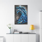 Iridescent Metal Wave Sculpture Wall Art & Canvas Print