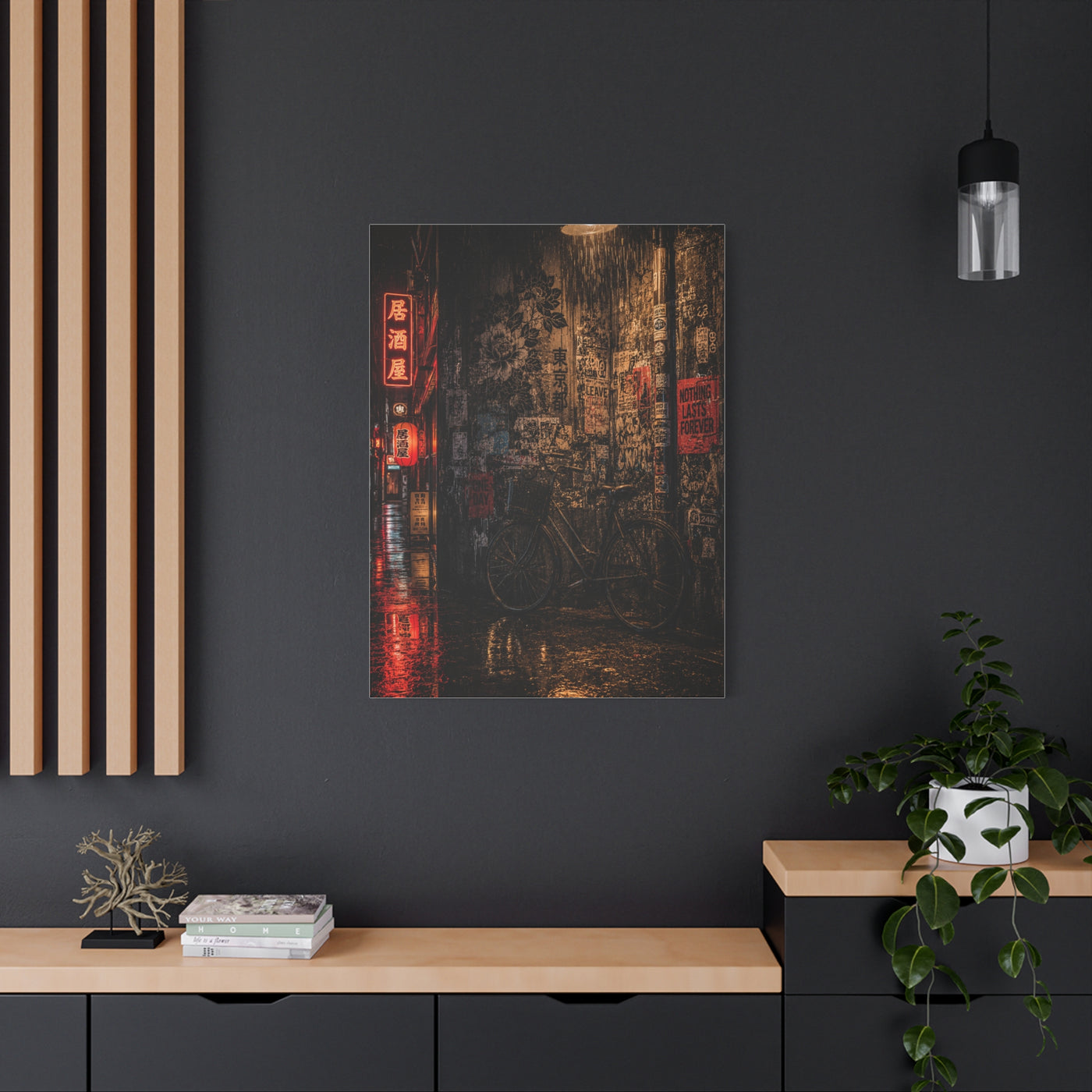 Neon Tokyo Alley Graffiti Street Wall Art & Canvas Print