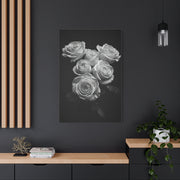Classic White Rose Bouquet Monochrome Wall Art & Canvas Prints